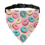 Cute Donut Pattern Print Over The Collar Dog Bandana