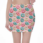 Cute Donut Pattern Print Pencil Mini Skirt