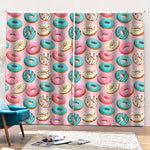 Cute Donut Pattern Print Pencil Pleat Curtains