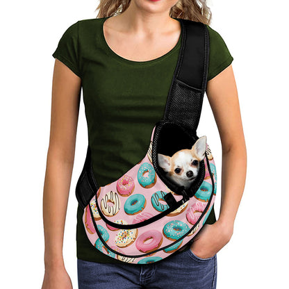 Cute Donut Pattern Print Pet Sling Carrier