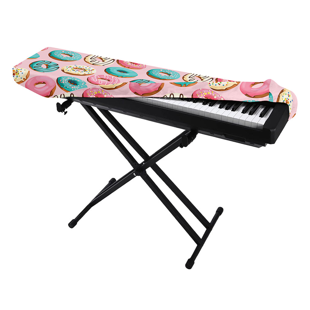 Cute Donut Pattern Print Piano Keyboard Cover