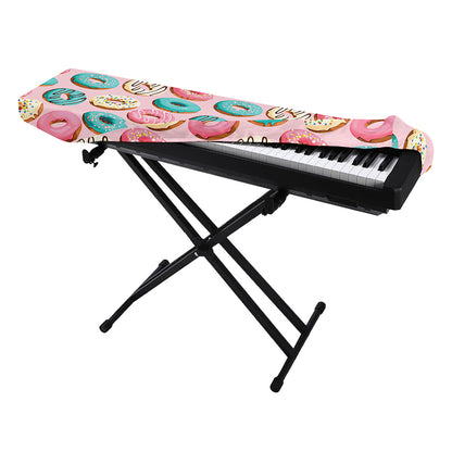 Cute Donut Pattern Print Piano Keyboard Cover