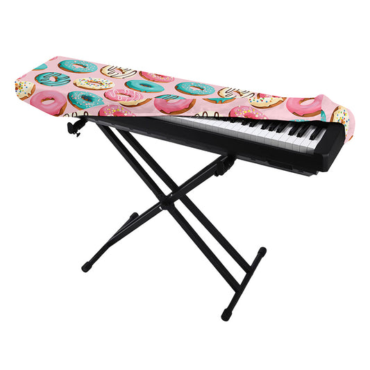 Cute Donut Pattern Print Piano Keyboard Cover