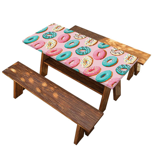 Cute Donut Pattern Print Picnic Table Cover