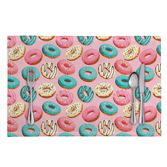 Cute Donut Pattern Print Placemat
