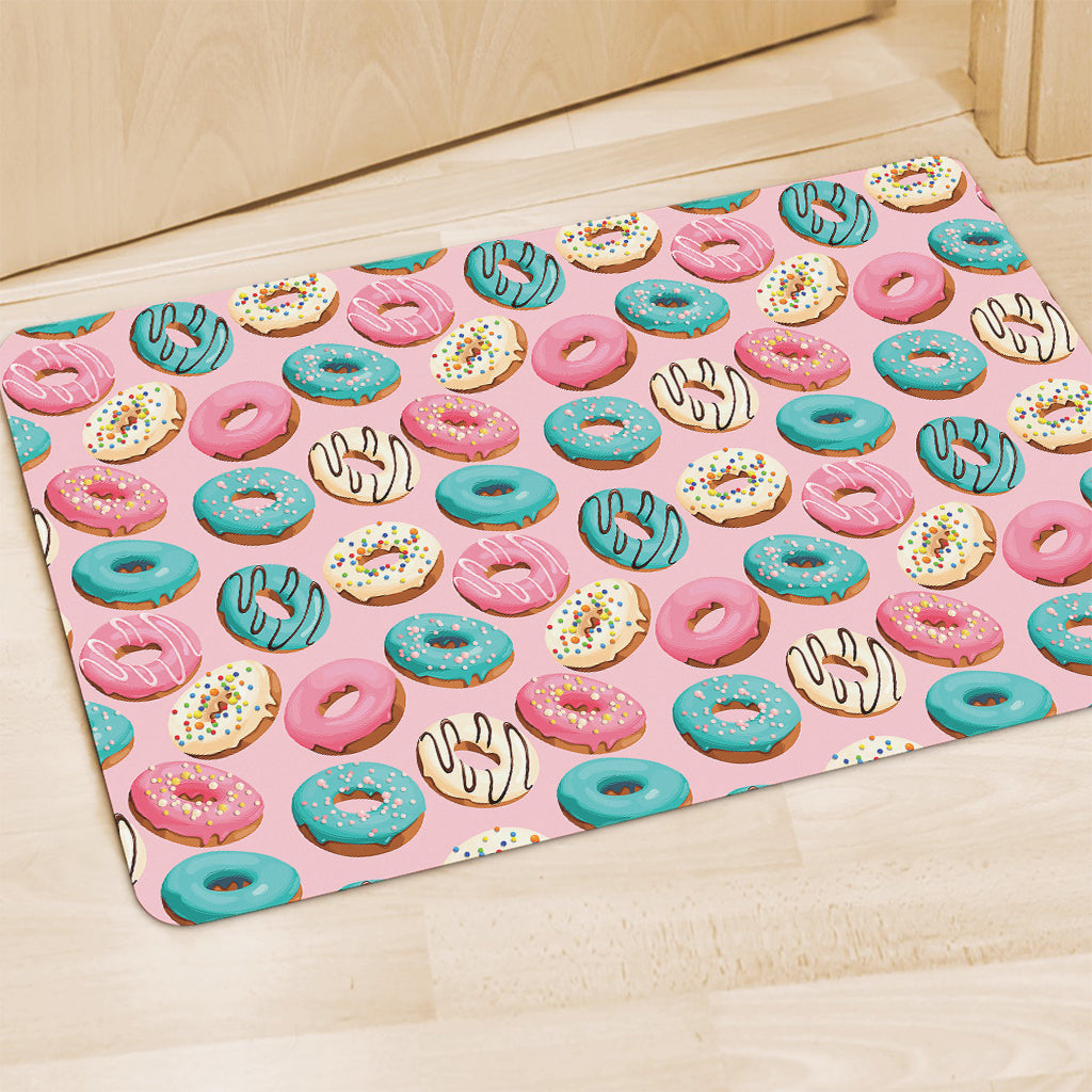 Cute Donut Pattern Print Polyester Doormat