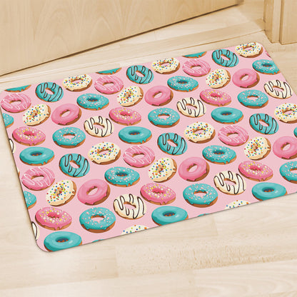 Cute Donut Pattern Print Polyester Doormat