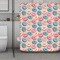 Cute Donut Pattern Print Polyester Shower Curtain