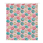 Cute Donut Pattern Print Polyester Shower Curtain