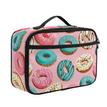 Cute Donut Pattern Print Portable Lunch Bag