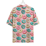 Cute Donut Pattern Print Rayon Hawaiian Shirt