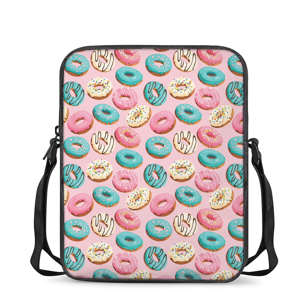 Cute Donut Pattern Print Rectangular Crossbody Bag