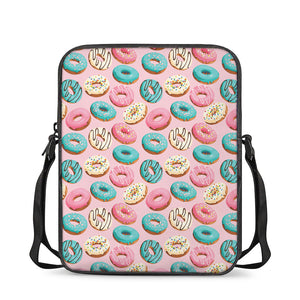 Cute Donut Pattern Print Rectangular Crossbody Bag