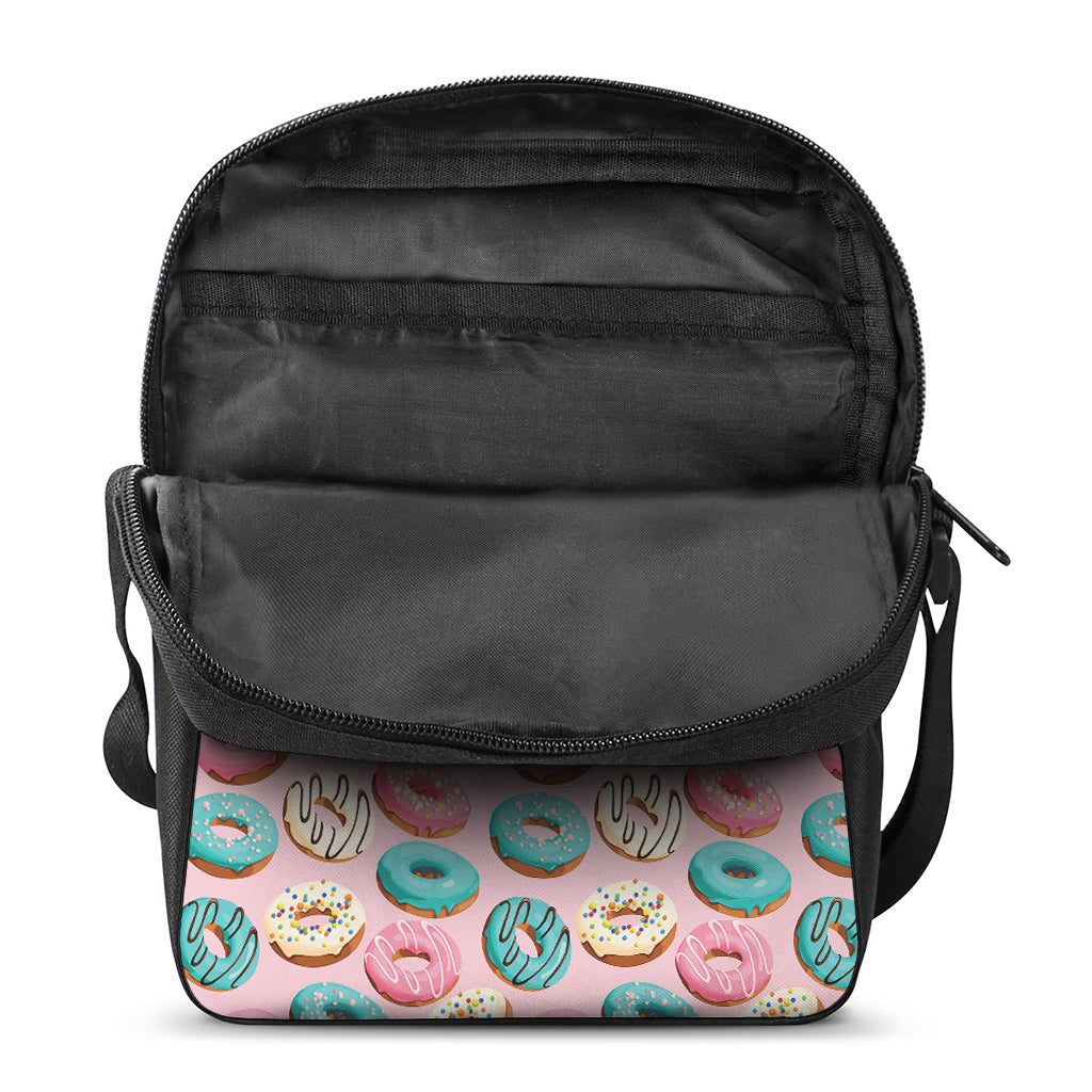 Cute Donut Pattern Print Rectangular Crossbody Bag