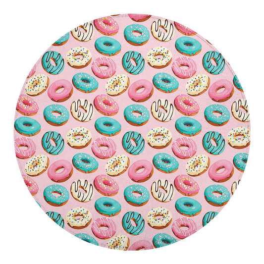 Cute Donut Pattern Print Round Blanket