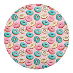 Cute Donut Pattern Print Round Blanket