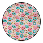 Cute Donut Pattern Print Round Floor Mat