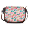 Cute Donut Pattern Print Saddle Bag