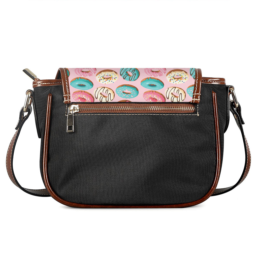 Cute Donut Pattern Print Saddle Bag