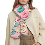 Cute Donut Pattern Print Scarf