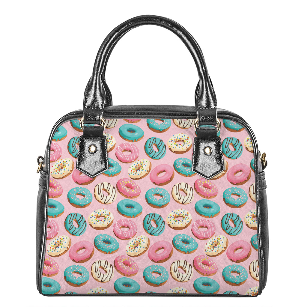 Cute Donut Pattern Print Shoulder Handbag