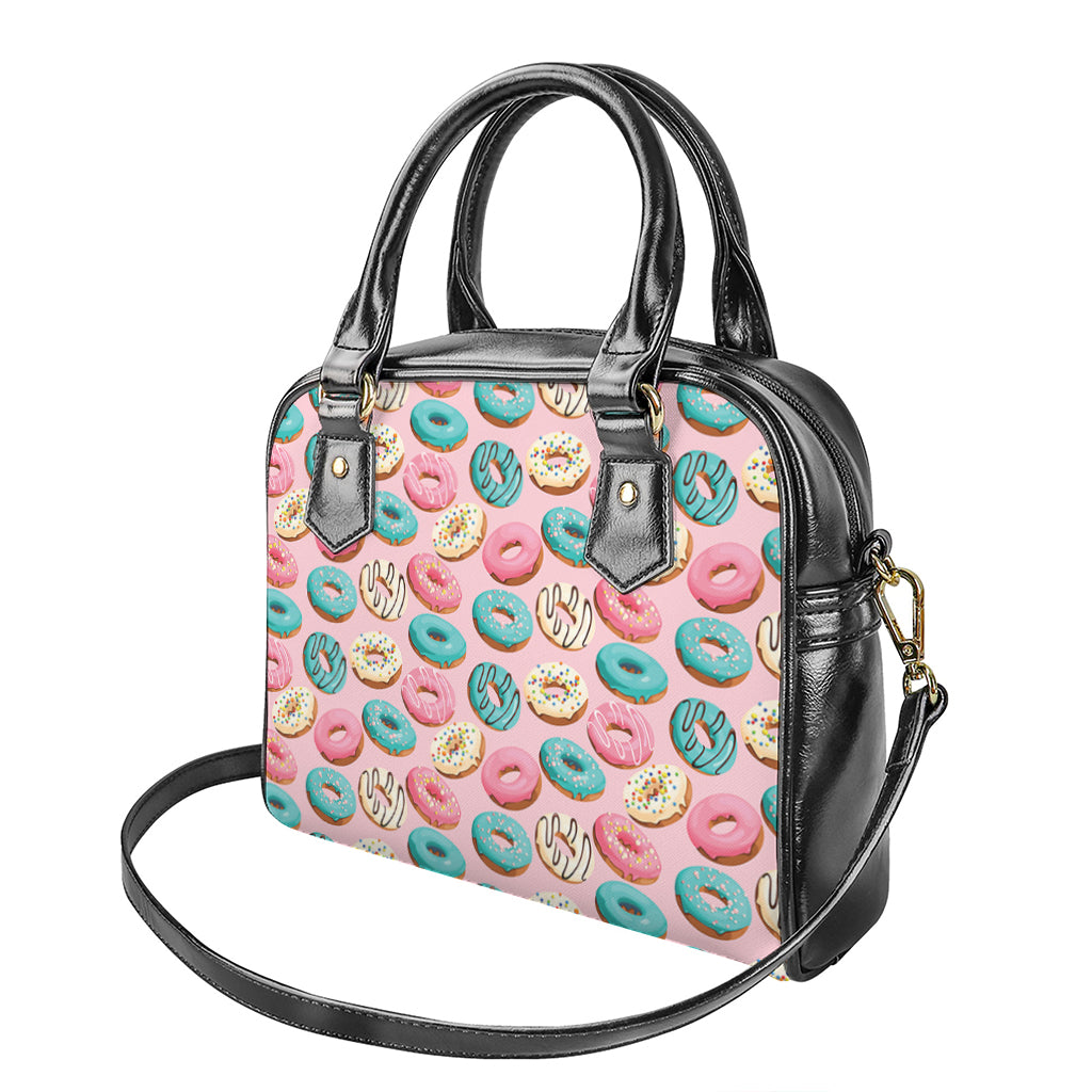 Cute Donut Pattern Print Shoulder Handbag