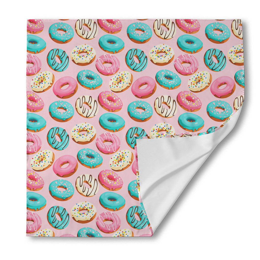 Cute Donut Pattern Print Silk Bandana