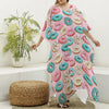 Cute Donut Pattern Print Silk V-Neck Kaftan Dress