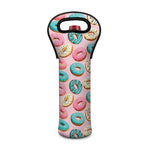 Cute Donut Pattern Print Single Neoprene Wine Tote