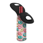 Cute Donut Pattern Print Single Neoprene Wine Tote