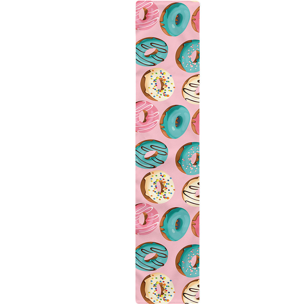 Cute Donut Pattern Print Table Runner