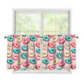 Cute Donut Pattern Print Tier Curtains