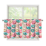 Cute Donut Pattern Print Tier Curtains