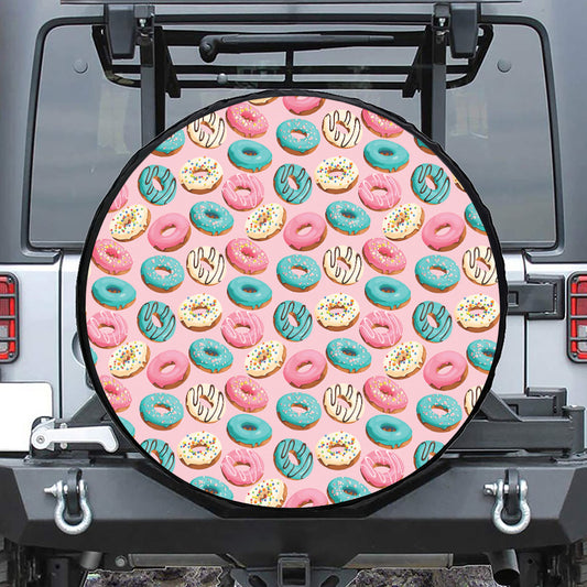 Cute Donut Pattern Print Tire Cover