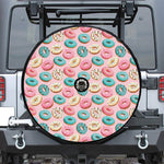 Cute Donut Pattern Print Tire Cover With Camera Hole