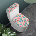 Cute Donut Pattern Print Toilet Lid And Tank Cover Set