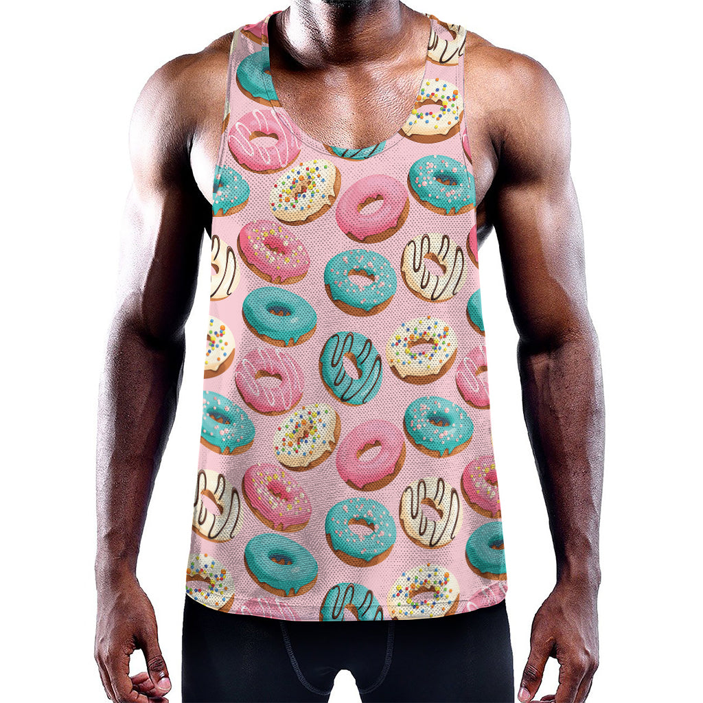 Cute Donut Pattern Print Training Tank Top