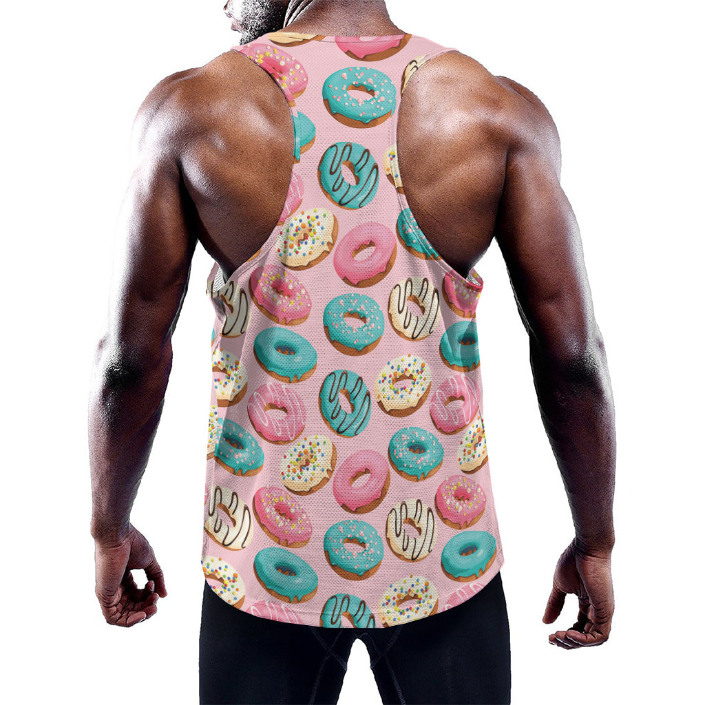 Cute Donut Pattern Print Training Tank Top