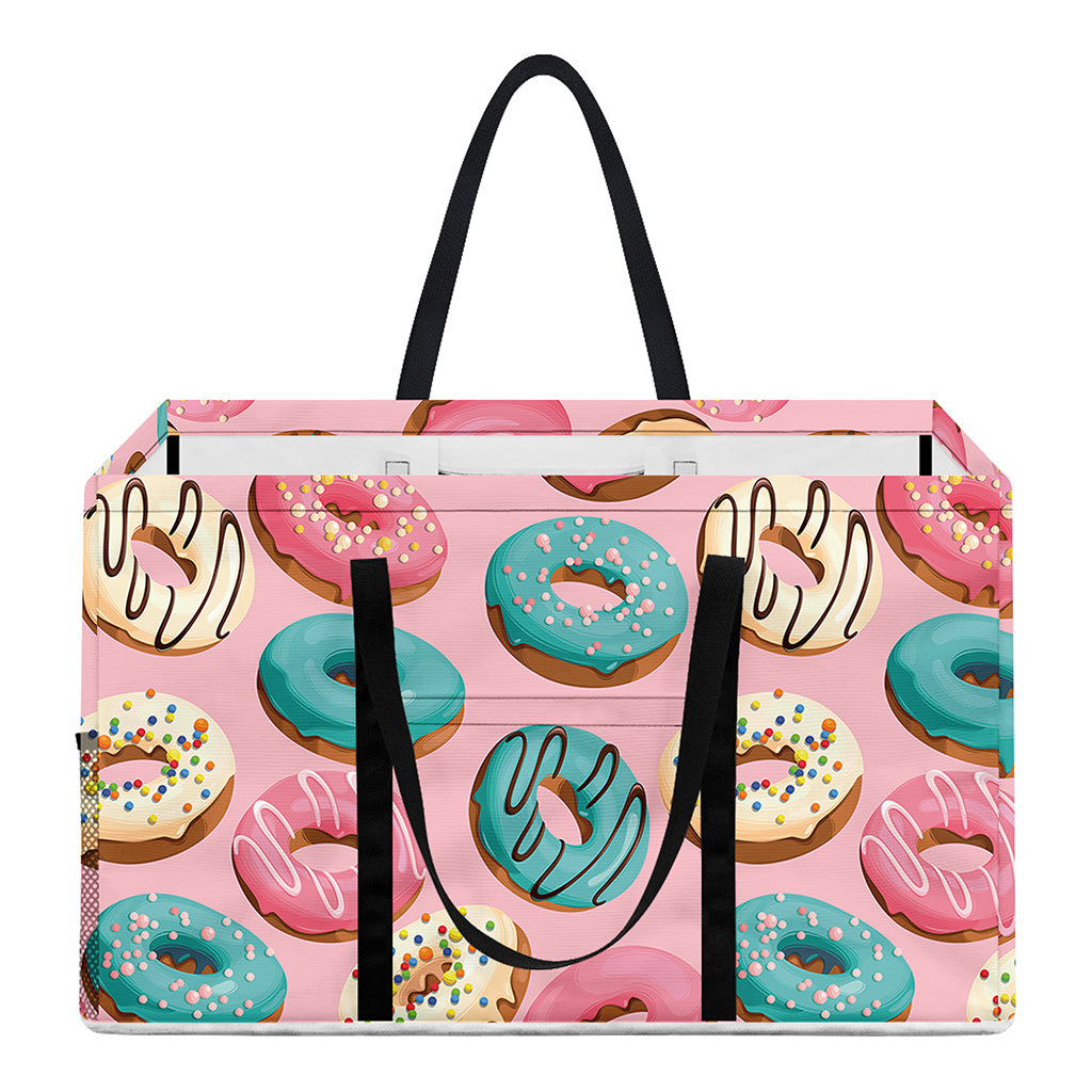 Cute Donut Pattern Print Utility Tote Bag