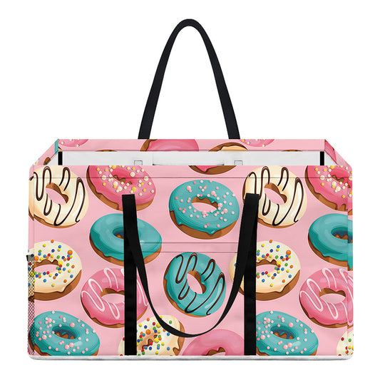 Cute Donut Pattern Print Utility Tote Bag