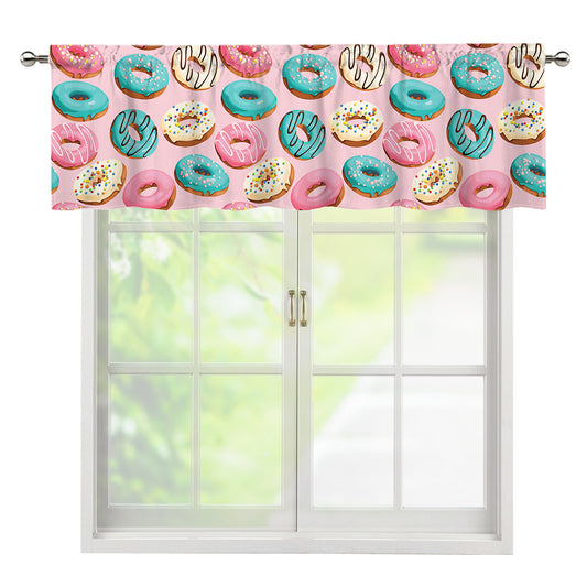 Cute Donut Pattern Print Window Valance