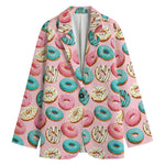 Cute Donut Pattern Print Women's Blazer