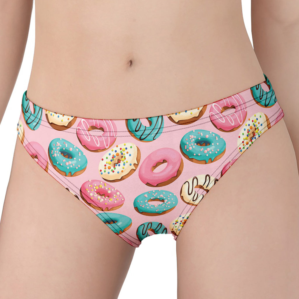 Cute Donut Pattern Print Women's Panties