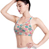 Cute Donut Pattern Print Women's Sports Bra