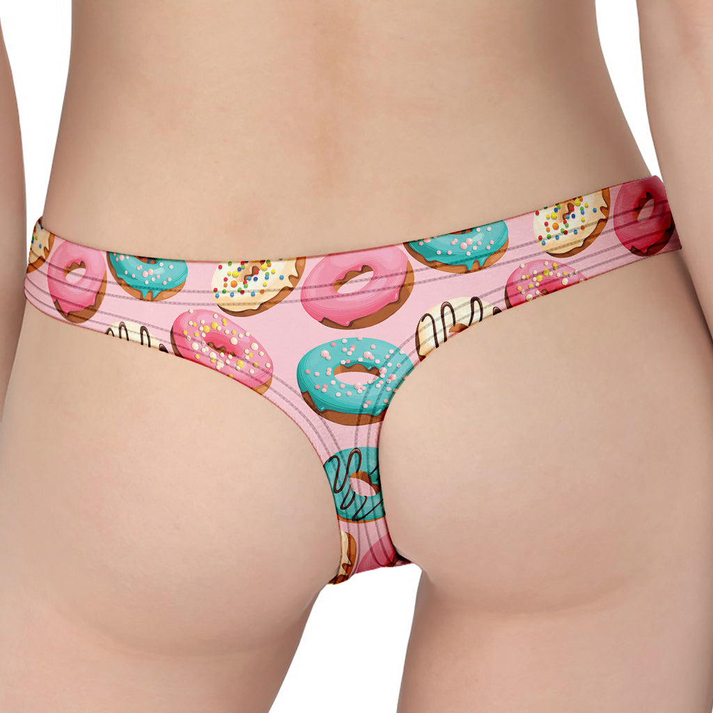 Cute Donut Pattern Print Women's Thong