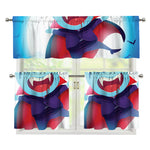 Cute Dracula Print 3 Piece Kitchen Curtains