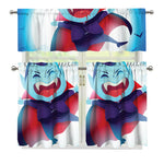 Cute Dracula Print 3 Piece Kitchen Curtains