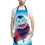Cute Dracula Print Bib Apron With Pocket