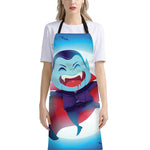 Cute Dracula Print Bib Apron With Pocket