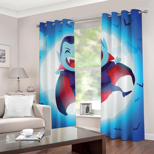 Cute Dracula Print Blackout Grommet Curtains